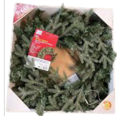 Home Accents Holiday 30in Mixed Pine Led Pre-Lit Wreath with Timer