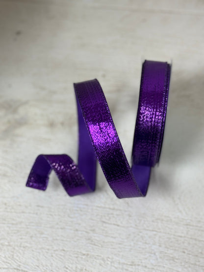 7/8 Inch By 10 Yard Purple Metallic Ribbon