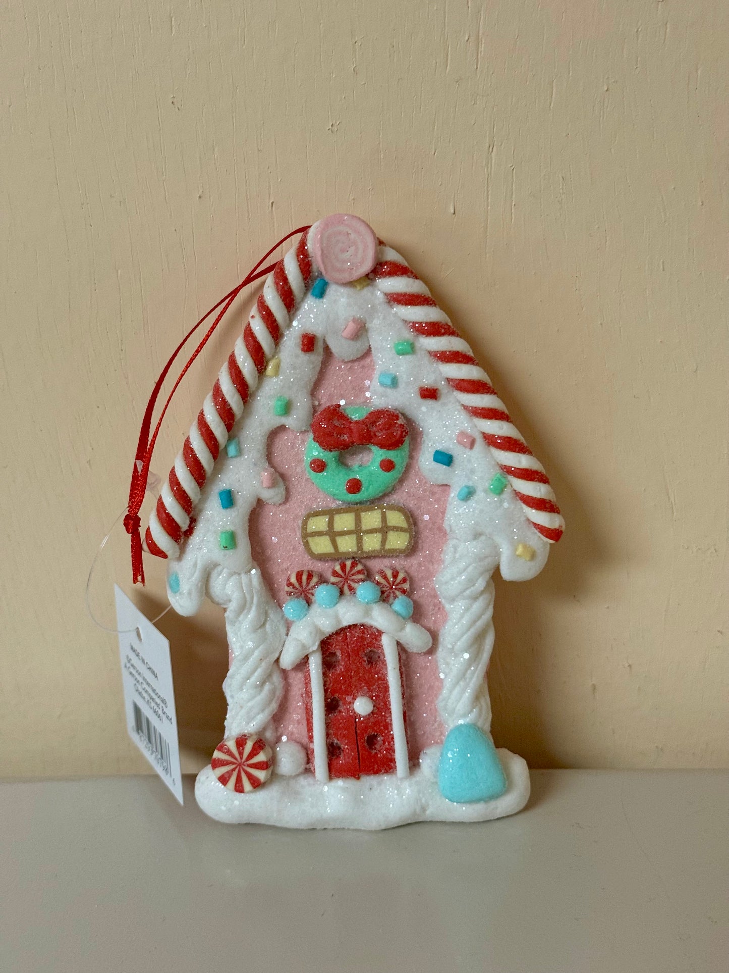 5 Inch Clay Gingerbread House Ornament Three Styles