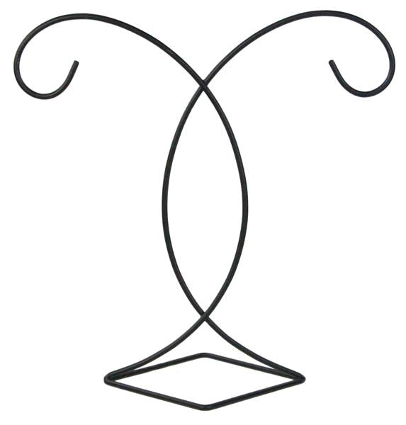 11.75 Inch Black Metal Double Ornament Holder