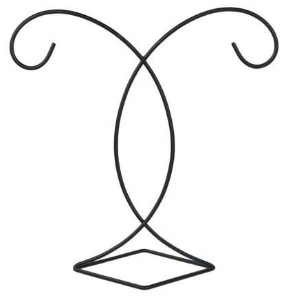 11.75 Inch Black Metal Double Ornament Holder