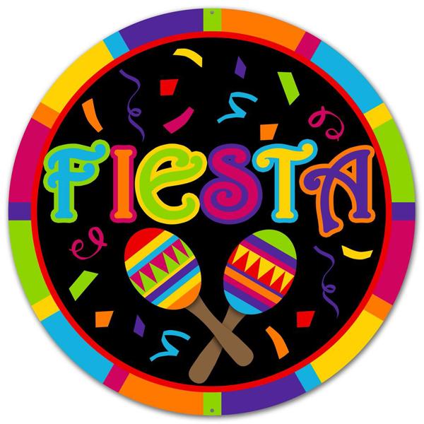 Fiesta Metal Wreath Sign