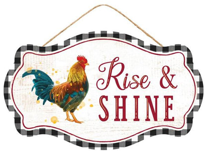 Rise And Shine Rooster Wooden Sign