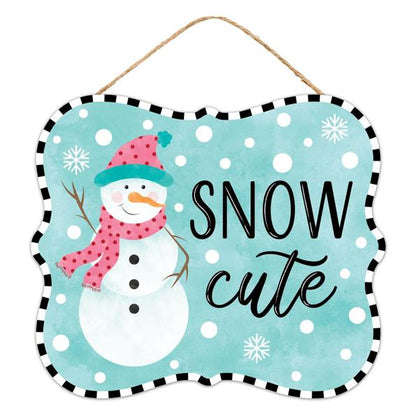 Snow Cute Wooden Sign
