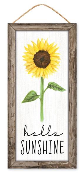 Hello Sunshine Sunflower Wood Wreath Sign