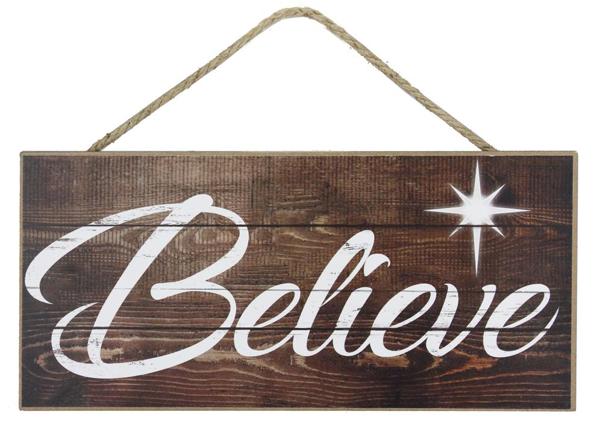 Believe Wooden Sign