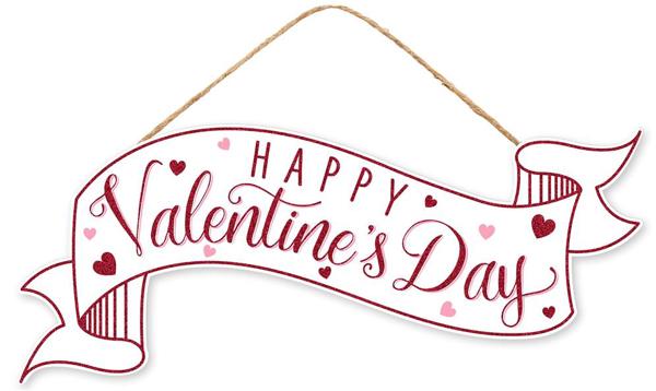 Happy Valentines Day Wooden Banner