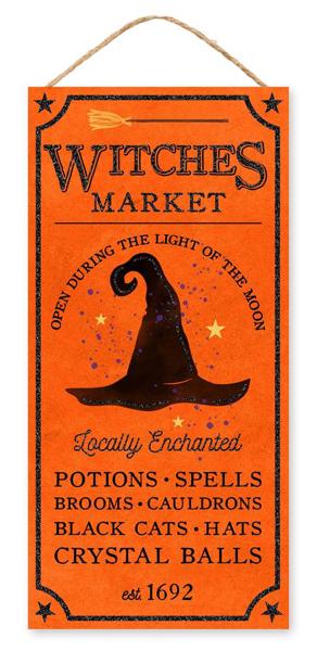 Witches Market Wooden Sign