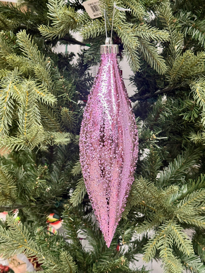 10.5 Inch Pink Ice Finial Ornament