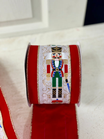 4 Inch By 10 Yard Velvet Nutcracker Ribbon