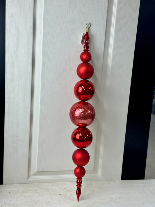 31 Inches Red Finial Ball Ornament