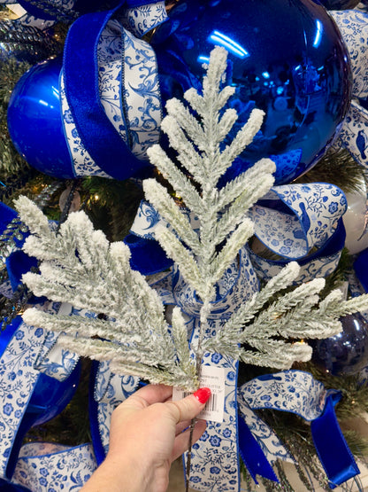 25 Inch Flocked Snow Glitter Norfolk Pine Spray