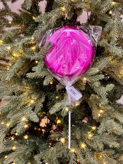 6 Inch Hot Pink Glitter Lollipop With Stick
