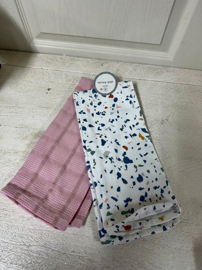 Rose And Multicolor Two Pack Of Dish Towels