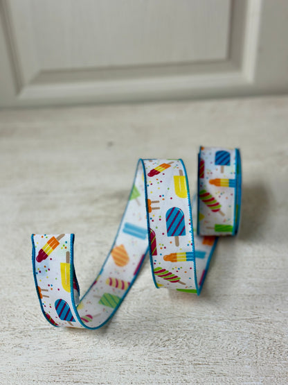 1.5 Inch By 10 Yard Summer Popsicles Ribbon