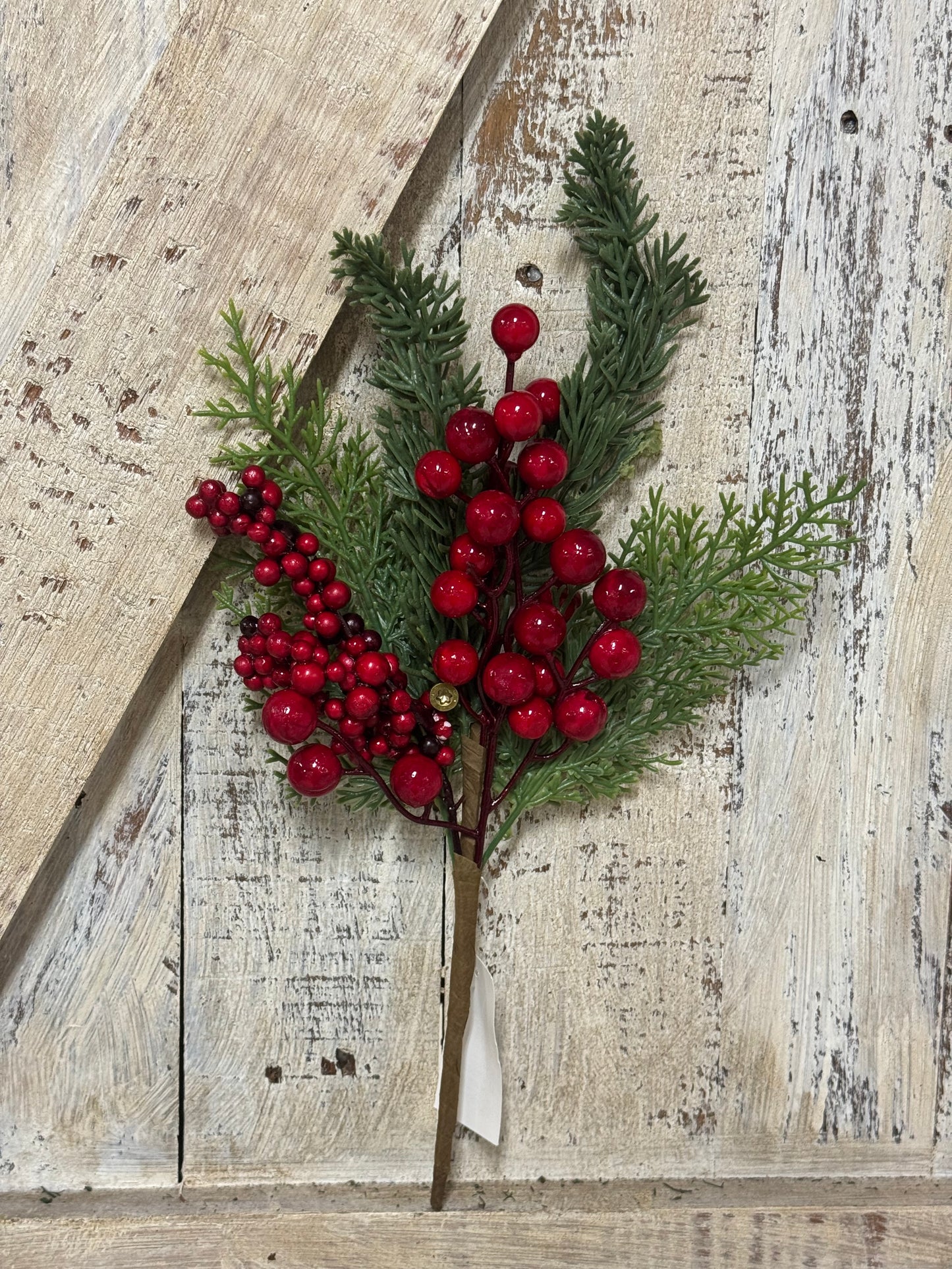 14 Inch Red Berry Holly Spray