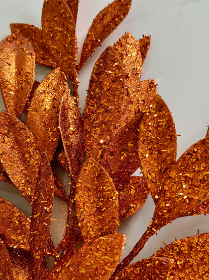 23 Inch Copper Bay Leaf Spray