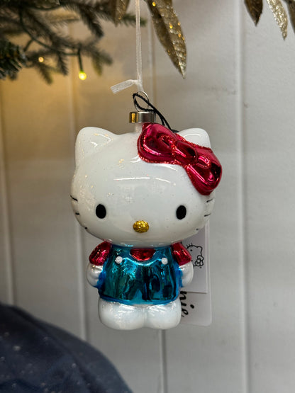 Hello Kitty Glass Christmas Ornament