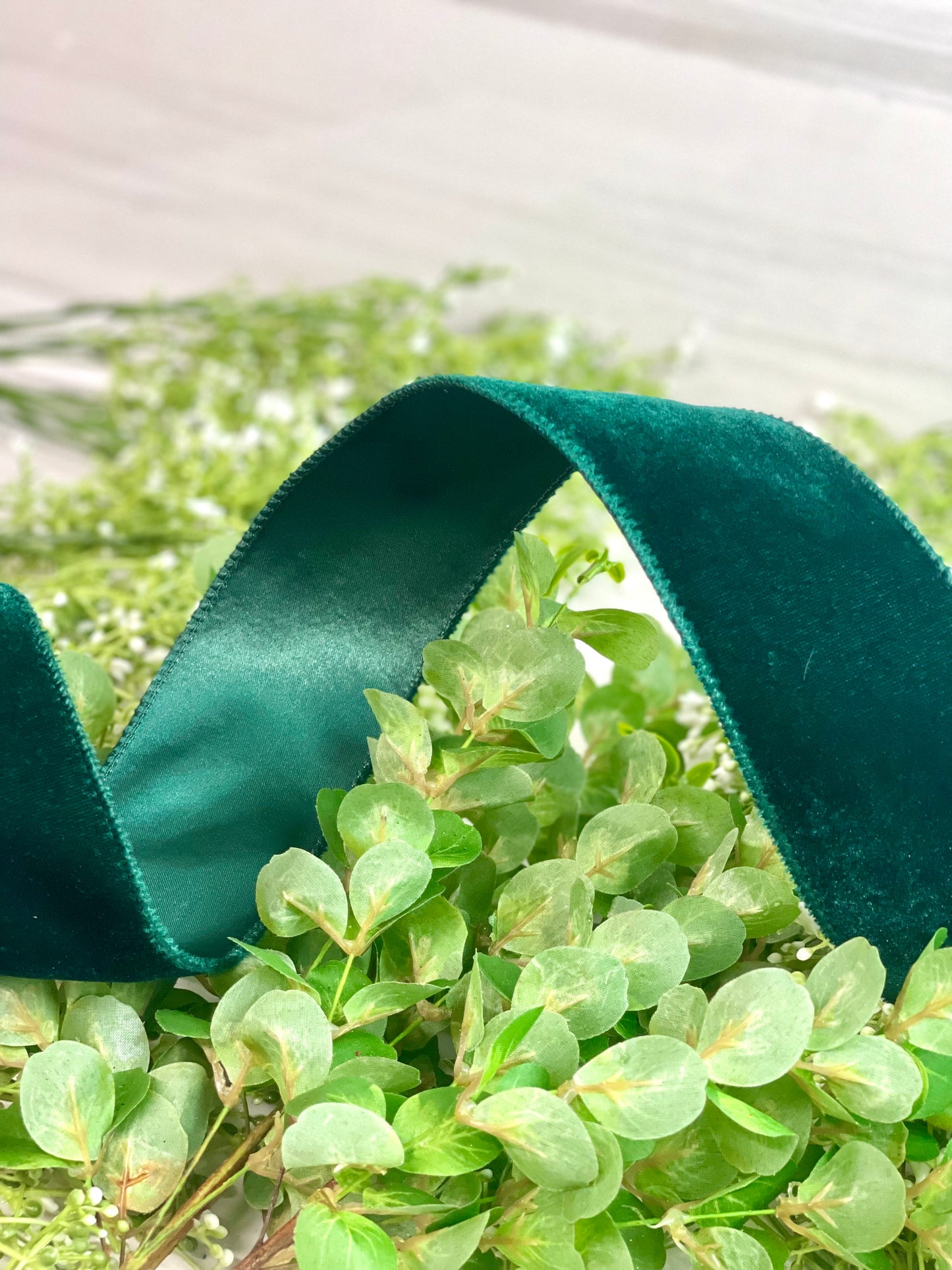 2.5 Inch By 10 Yard Hunter Green Velvet Ribbon With Satin Backing