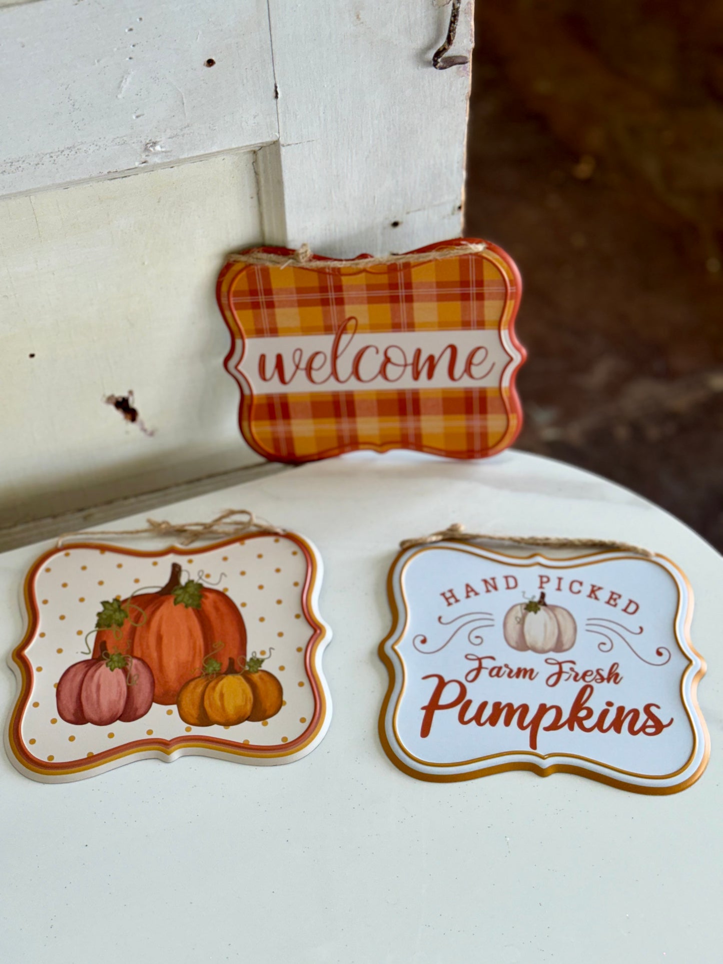 Farm Fresh Pumpkins Metal Signs Three Styles