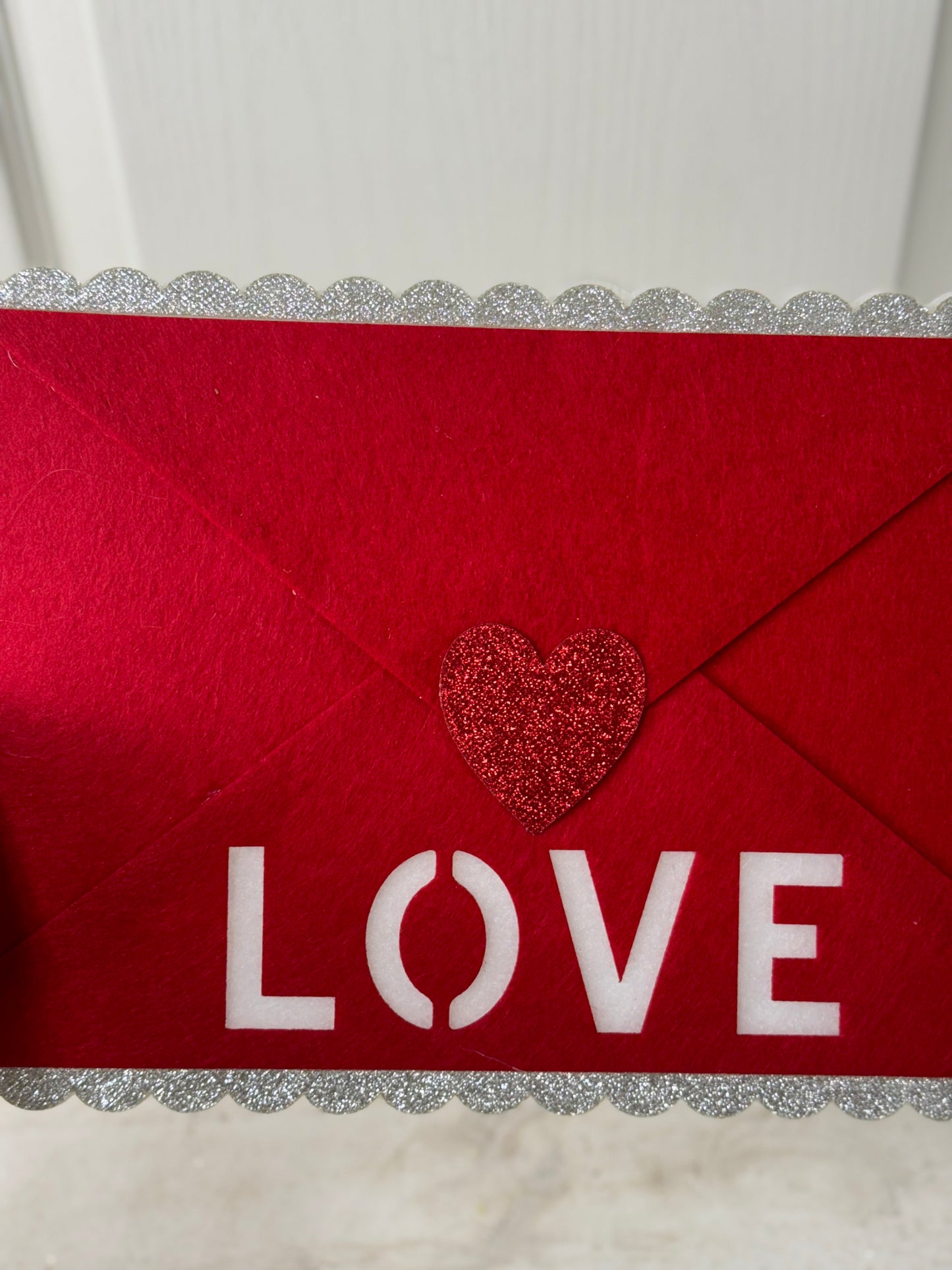 13 Inch Felt Red And White Love Envelope