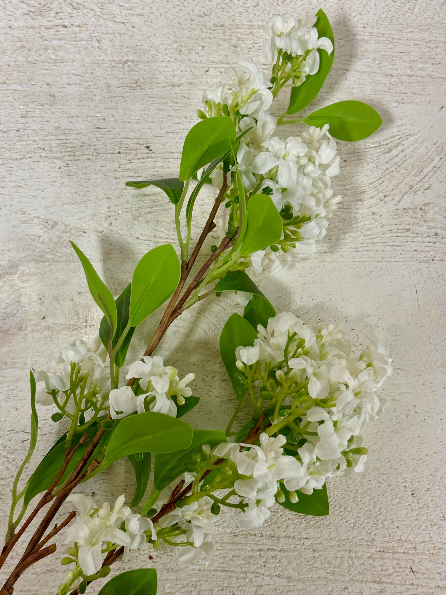 30 Inch White Wild Lilac Spray