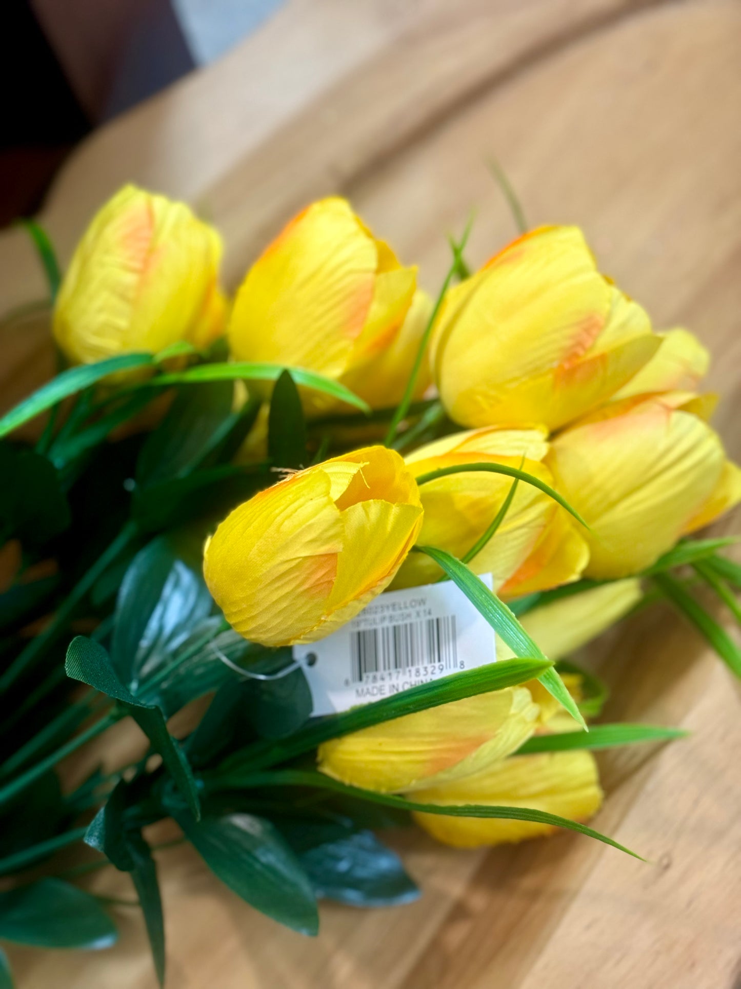 19 Inch Yellow Floral Tulip Bush