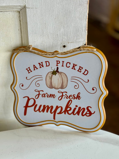 Farm Fresh Pumpkins Metal Signs Three Styles