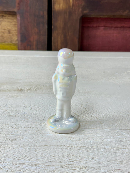 Iridescent Ceramic Standing Nutcracker