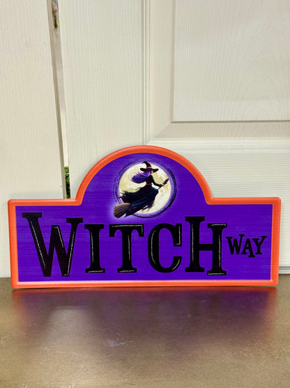 15 Inch Witch Way Metal Street Sign