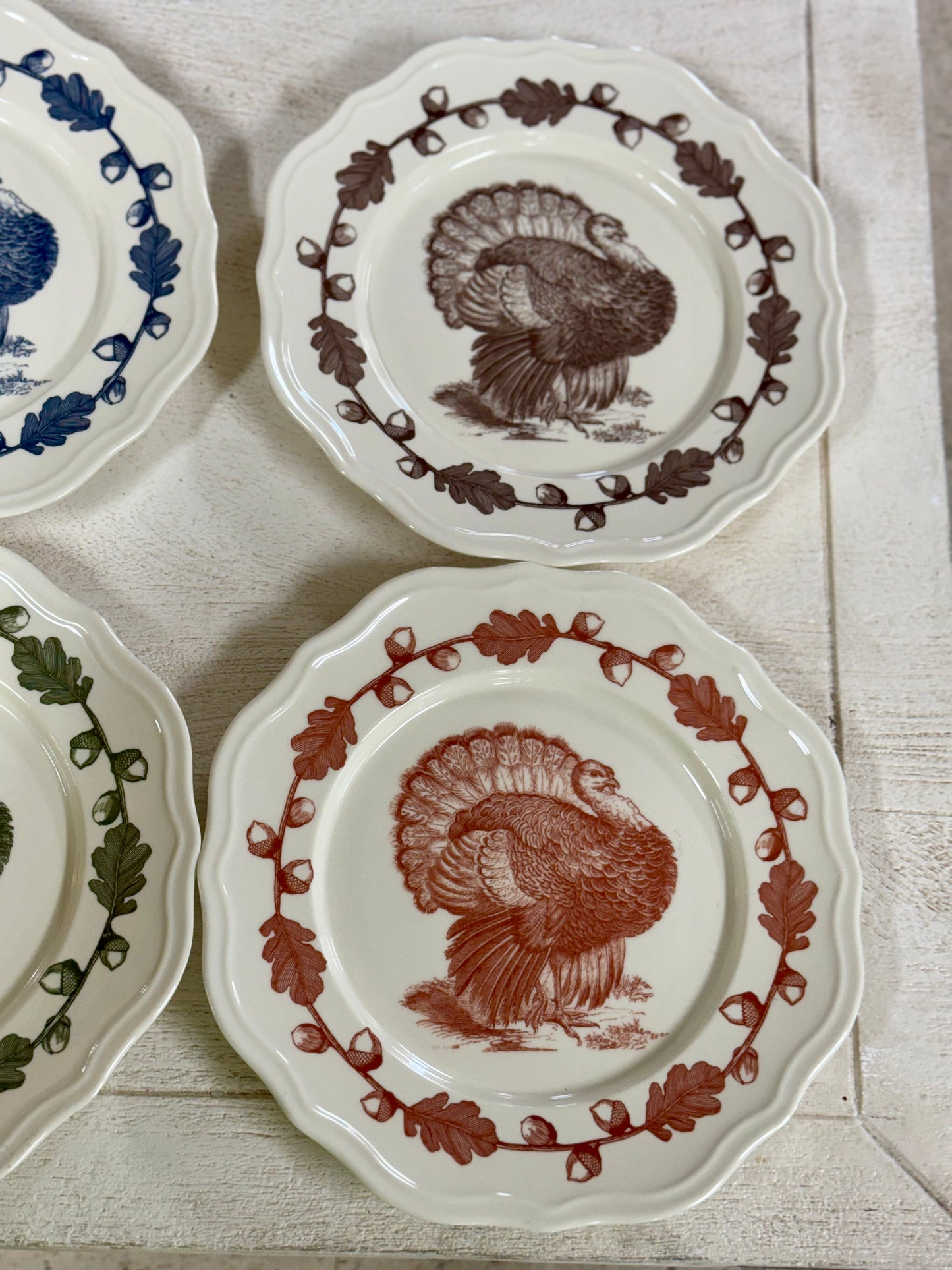 10 Inch Turkey Melamine Scalloped Plate Four Colors