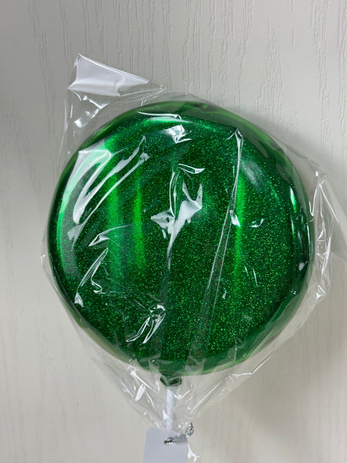 6 Inch Emerald Green Glitter Lollipop With Stick