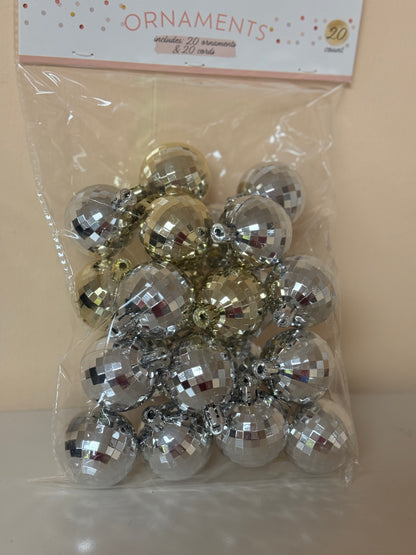 Gold And Silver Small Disco Ball Ornament Pack