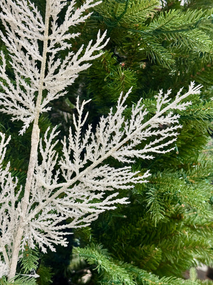 25.5 Inch White Glitz And Glam Fern Spray