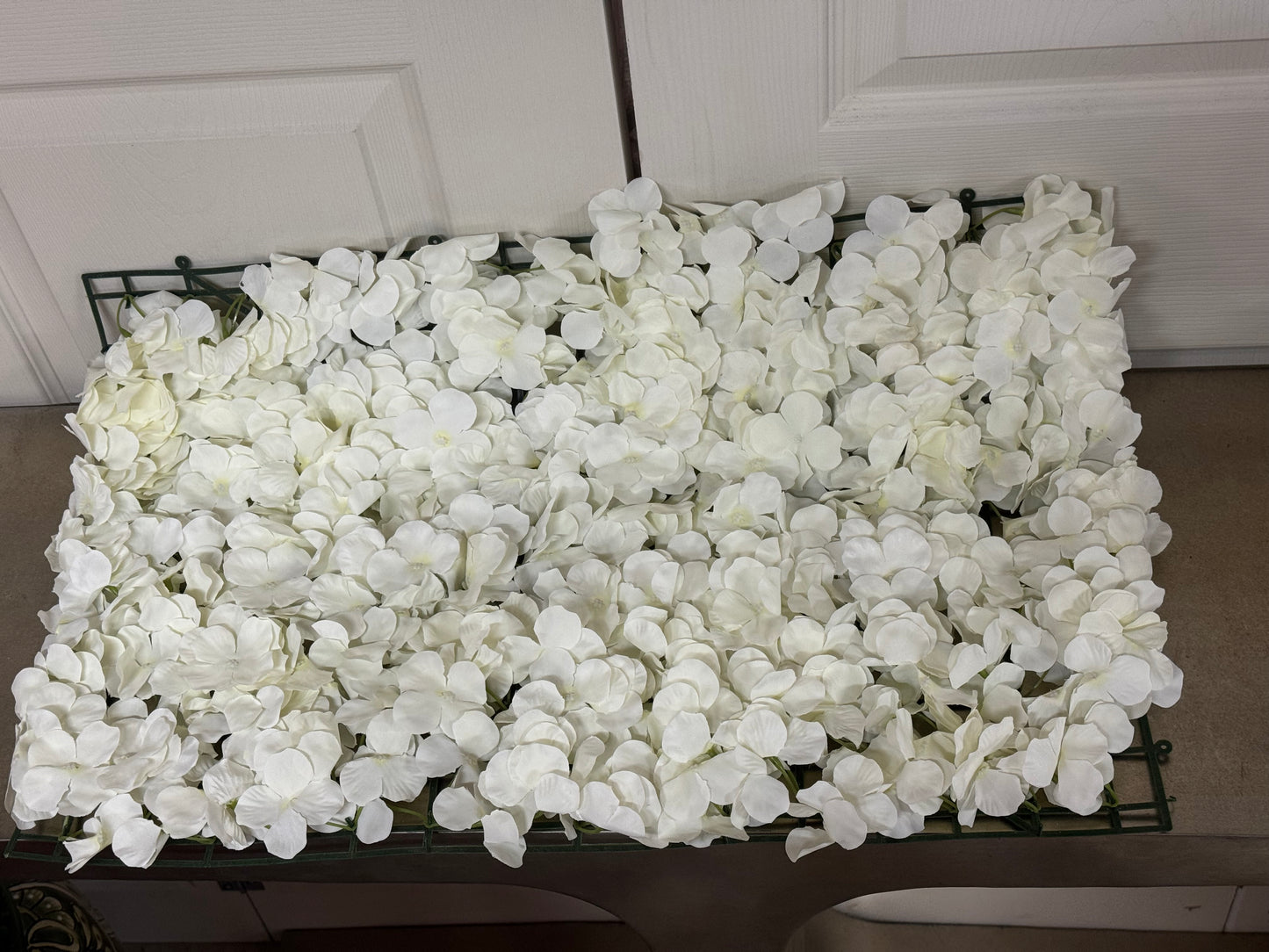 17 Inch By 24 Inch White Floral Hydrangea Panel