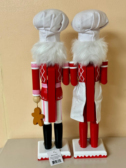 15 Inch Wood Candy Chef Nutcrackers Two Styles