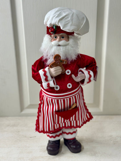 18 Inch Red And White Fabric Baking Santa