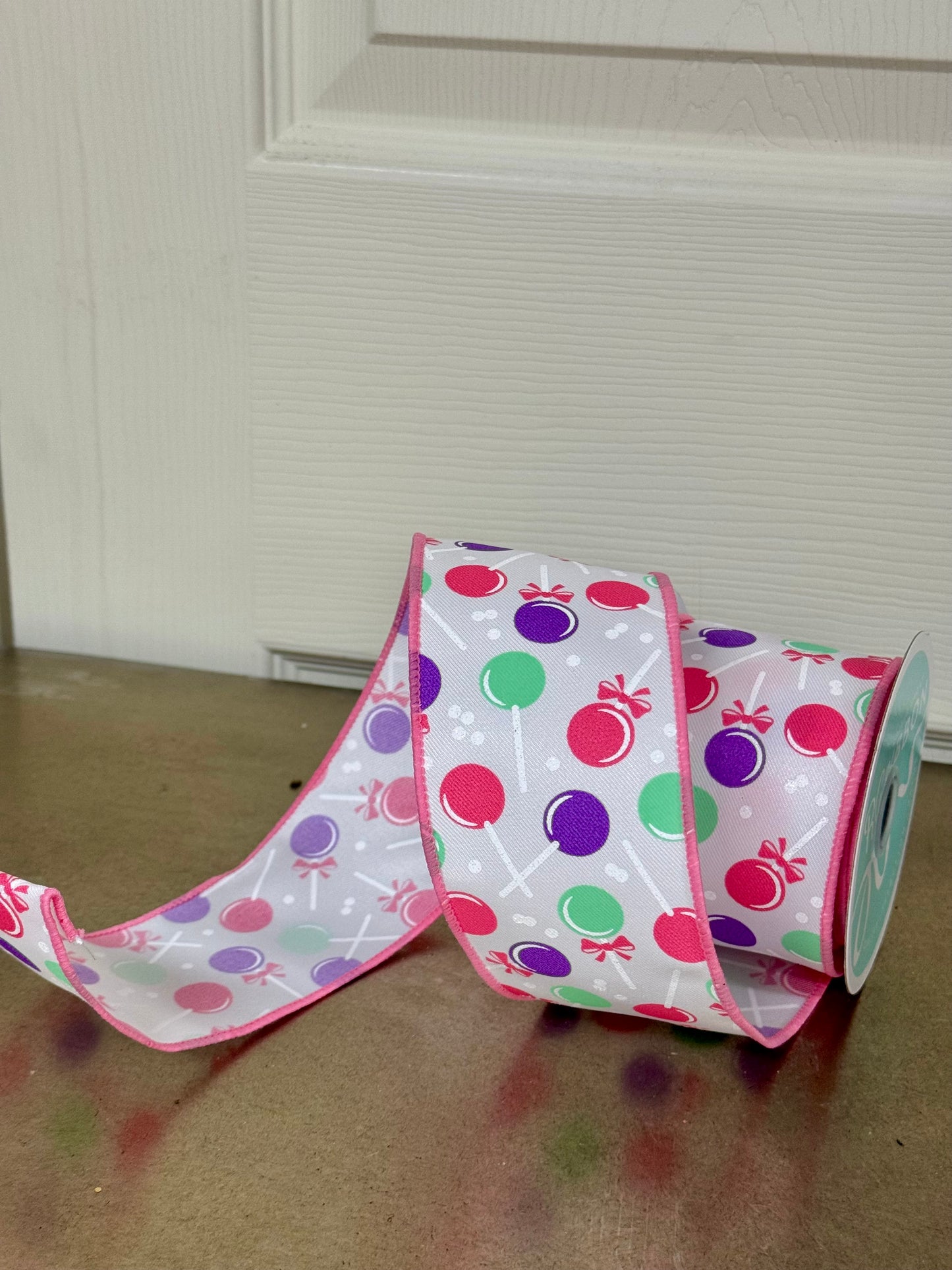 2.5 Inch By 10 Yard Pastel Lollipop Ribbon