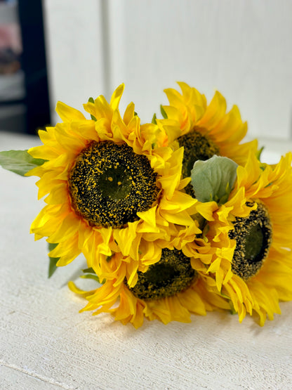 20 Inch Yellow Sunflower Floral Bush