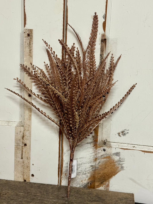 17.5 Inch Brown And White Wash Bead Grass Bush