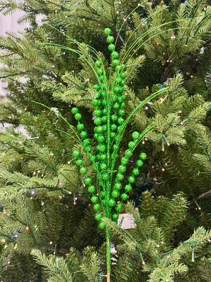 28 Inch Dark Green Glitter Ball Spray