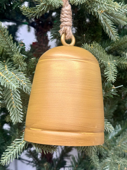 6 Inch Gold Metal Bell Ornament