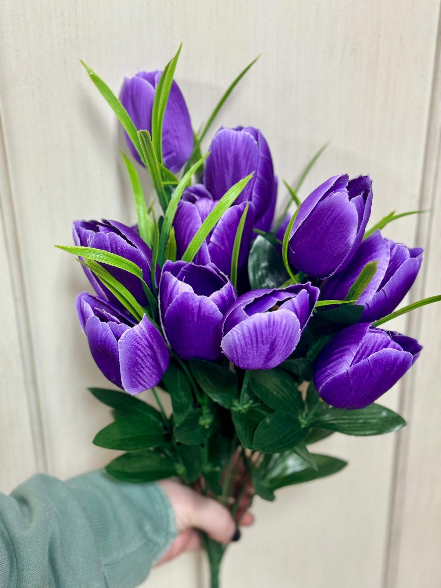 19 Inch Purple Tulip Floral Bush