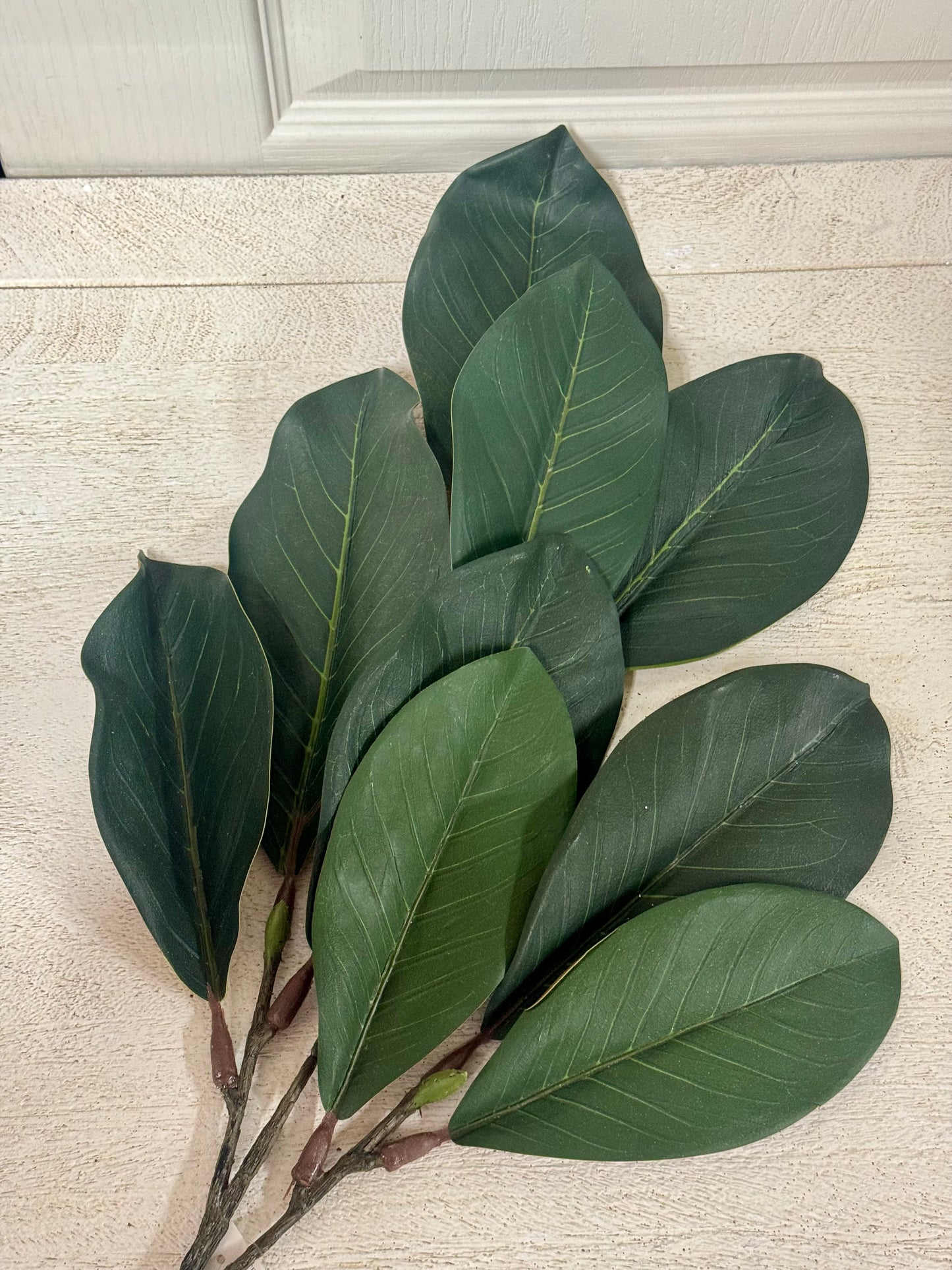 36 Inch Green And Brown Magnolia Leaves Spray