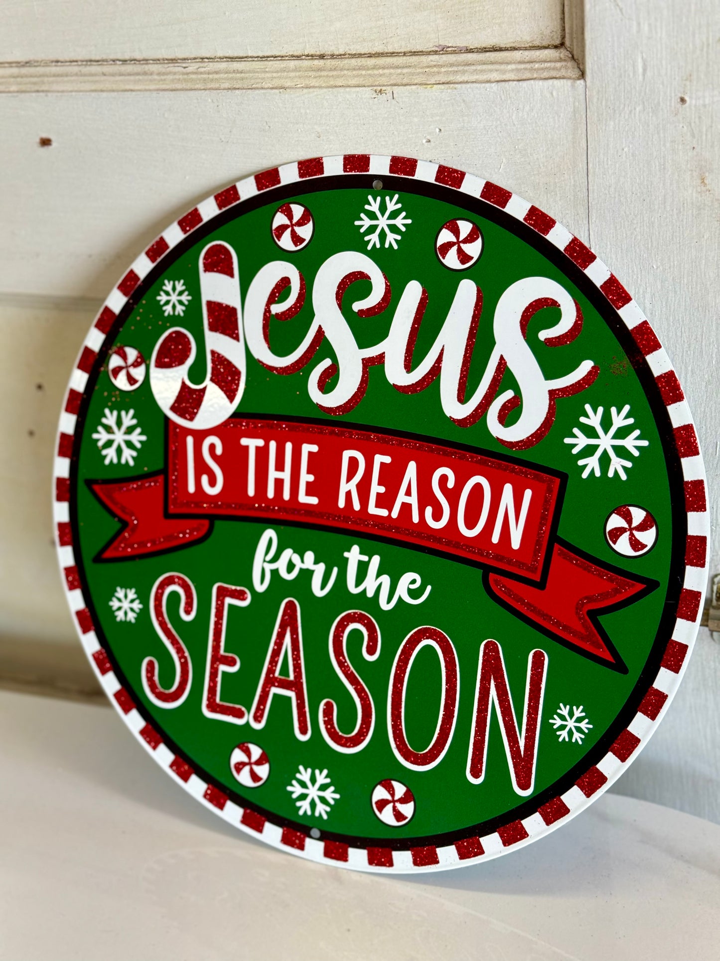 12 Inch Jesus Is The Reason For The Season Metal Sign