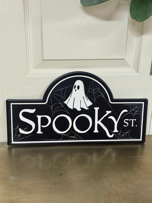 15 Inch Spooky Street Ghost Street Metal Sign