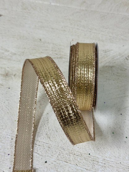 7/8 Inch By 10 Yard Champagne Gold Ribbon