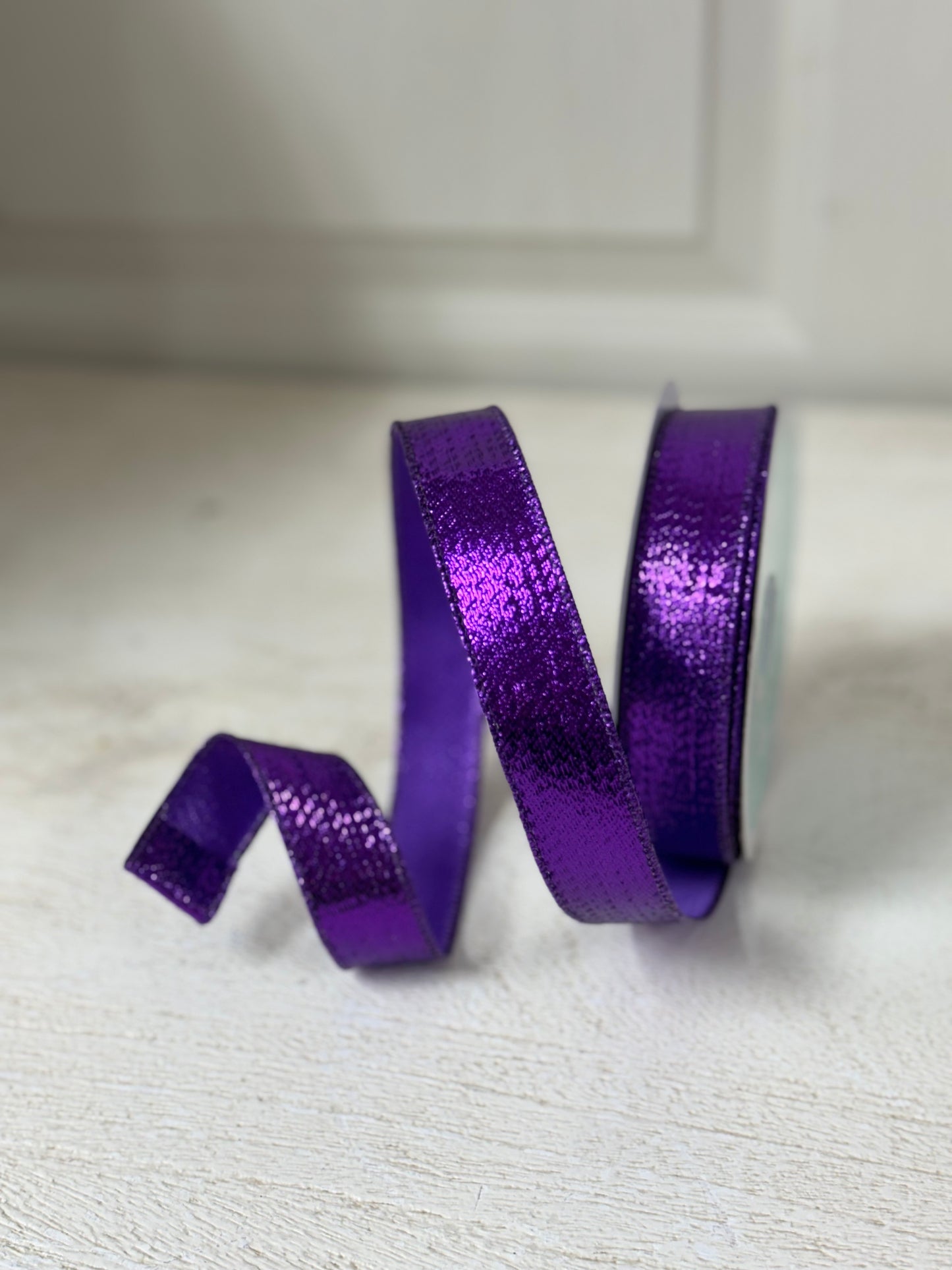 7/8 Inch By 10 Yard Purple Metallic Ribbon