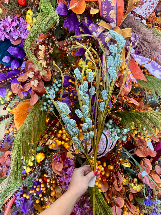 31 Inch Blue Bristle Grass Spray