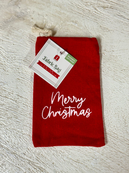 Merry Christmas Fabric Gift Bag